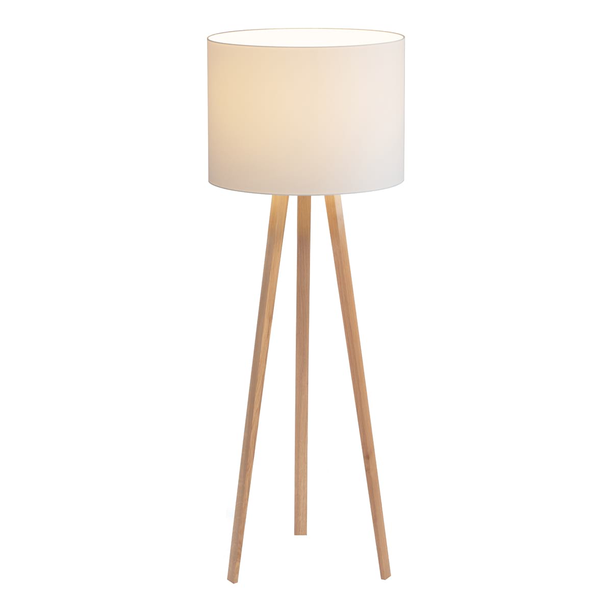 Floor lamp Moni, acacia, white