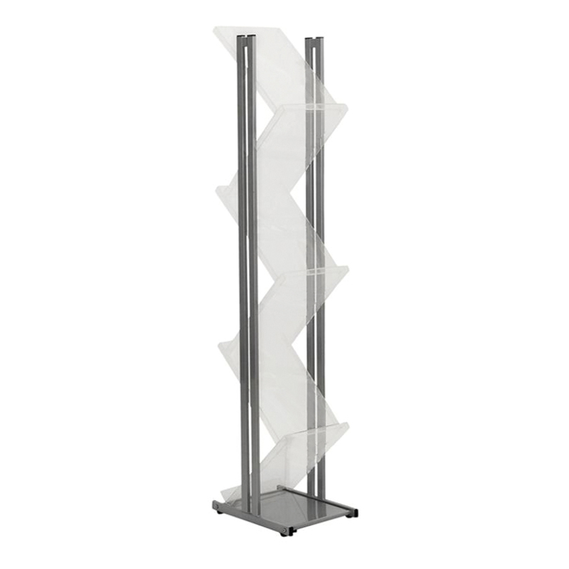 Brochure stand ZickZack; silver