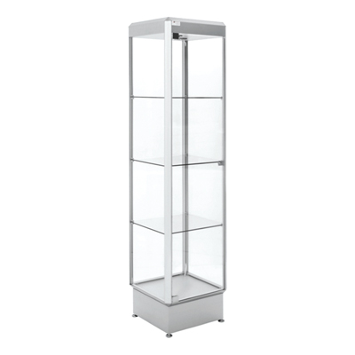 Standing showcase all-glass 50; aluminium