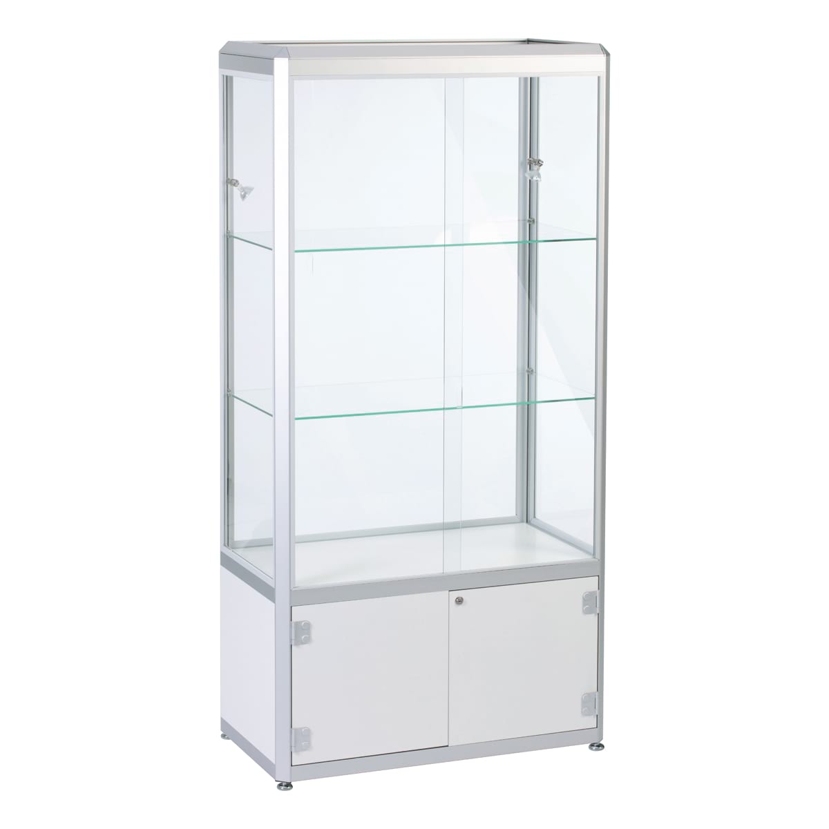 Standing showcase Base 100; aluminium